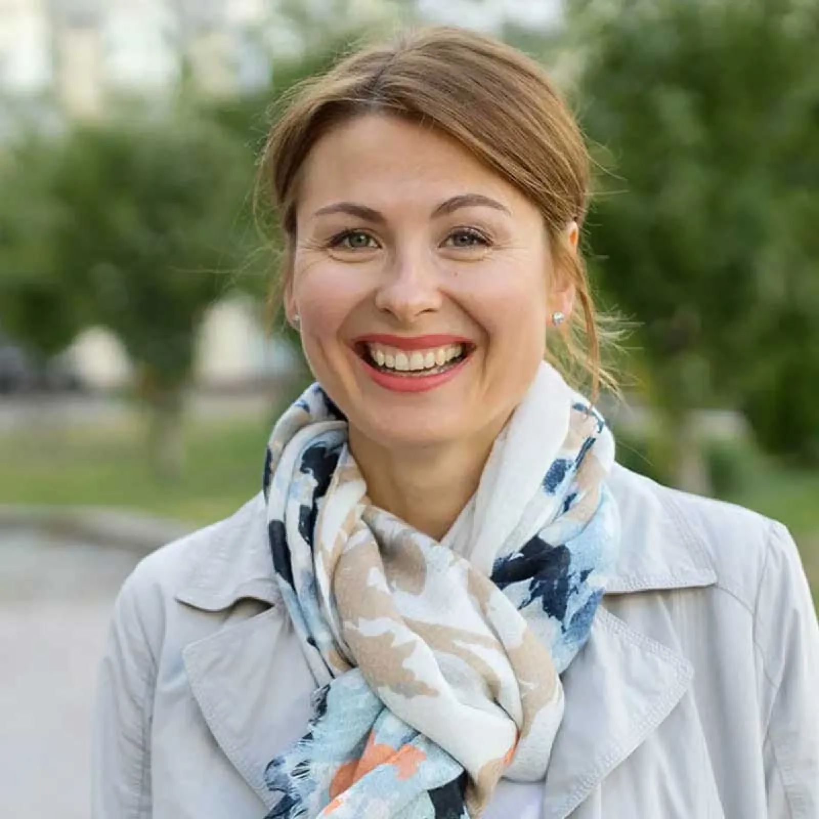 a person smiling for the camera