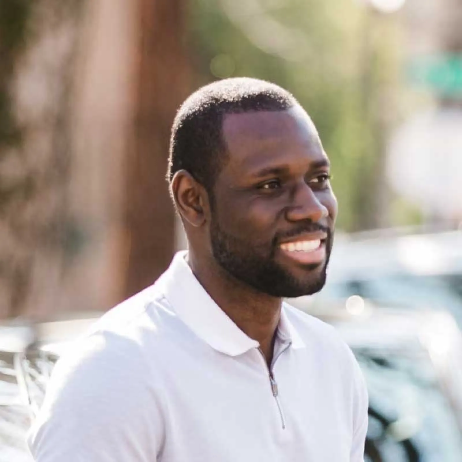 a man smiling for the camera