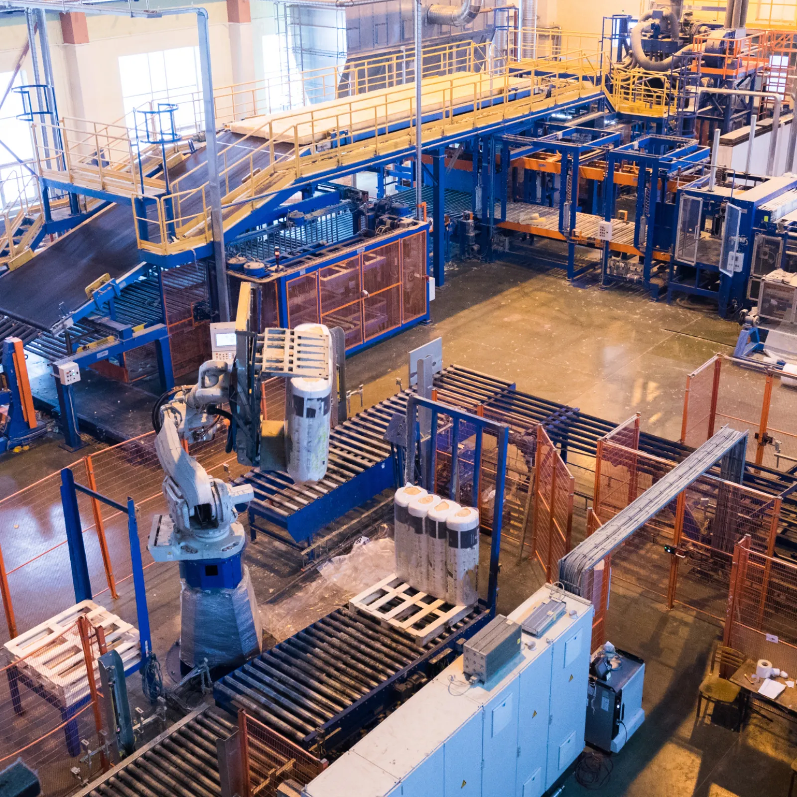 a factory with several machines