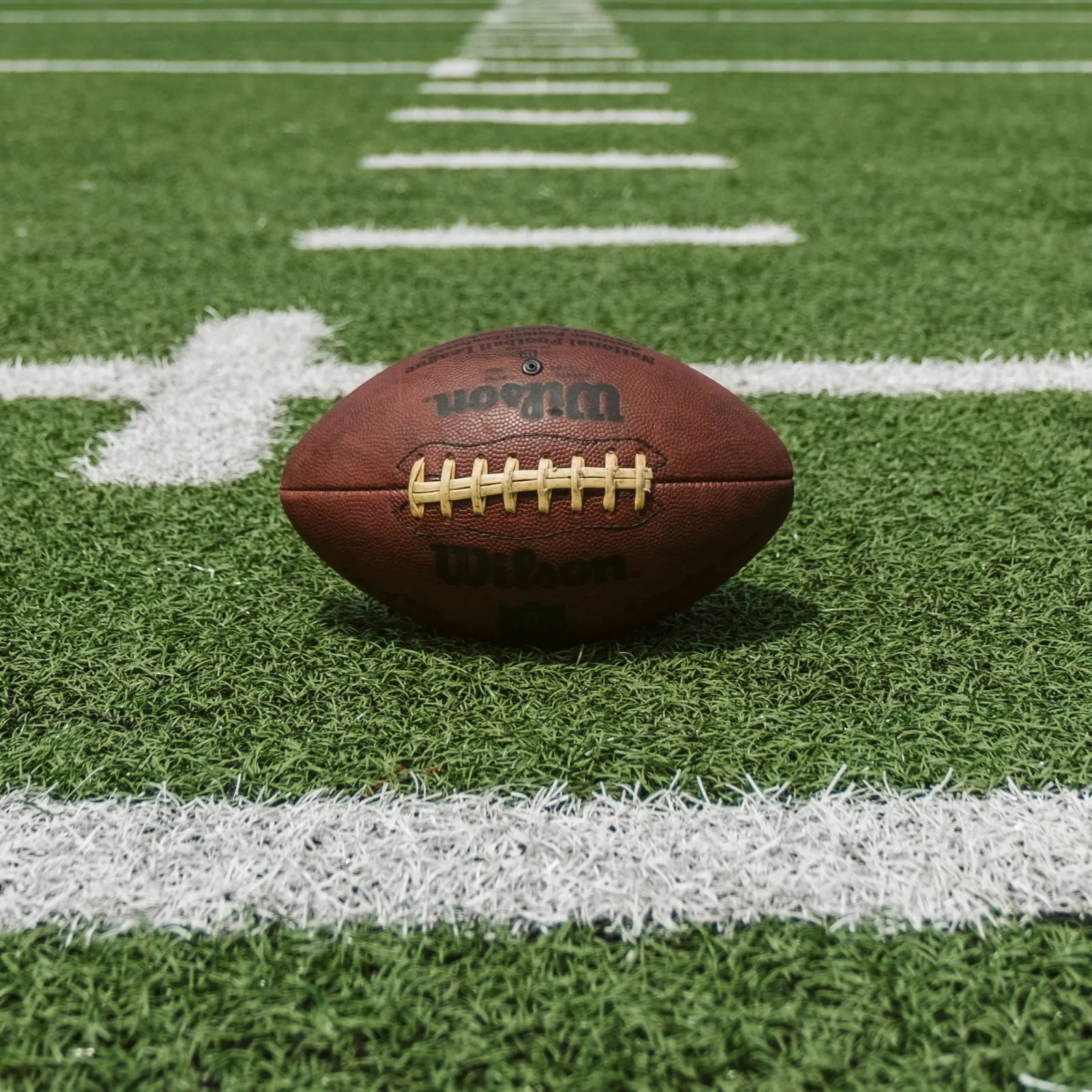 a football on a football field