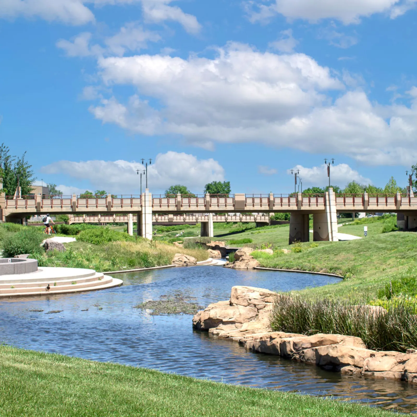 a bridge over a river