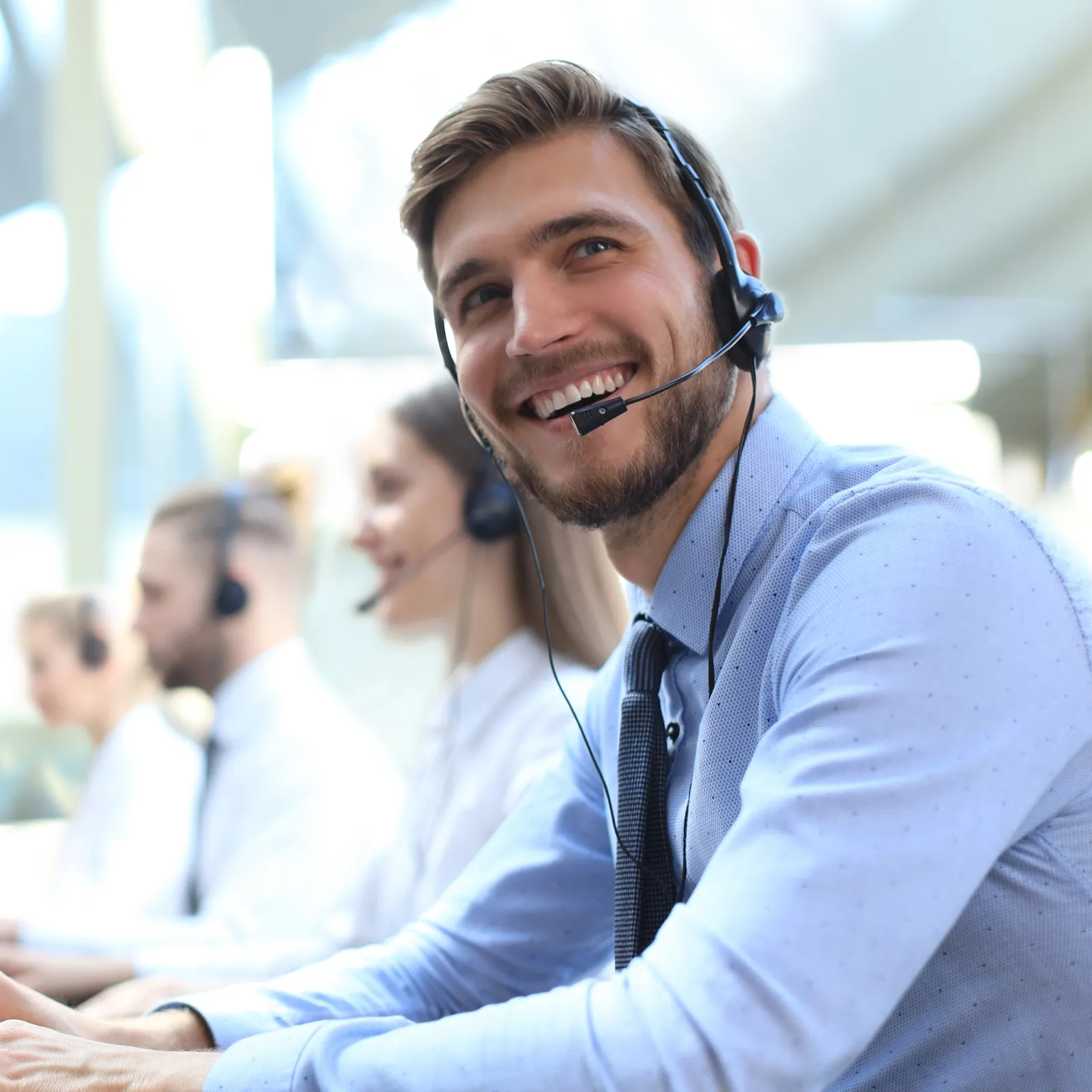 a man wearing a headset