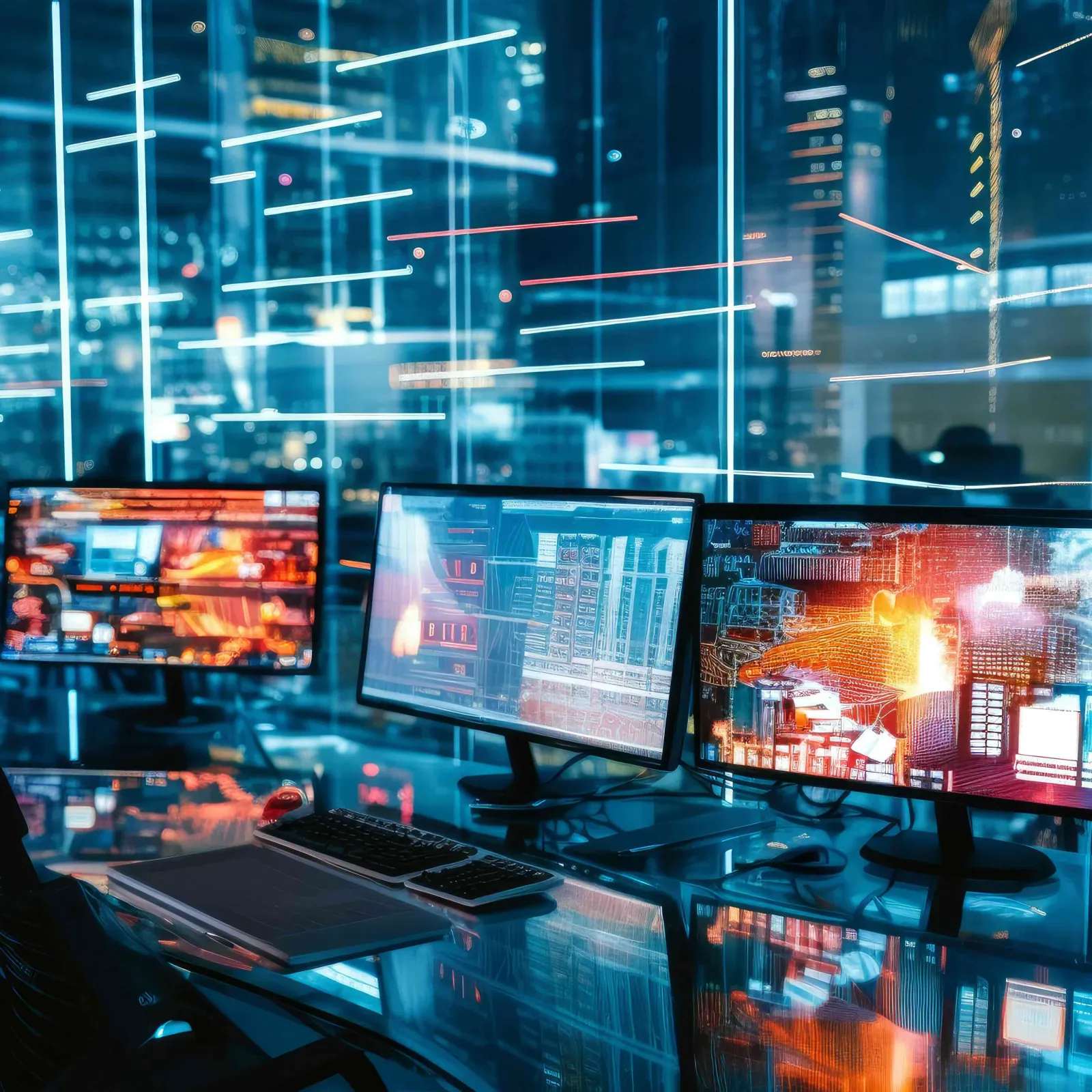 a room full of computers