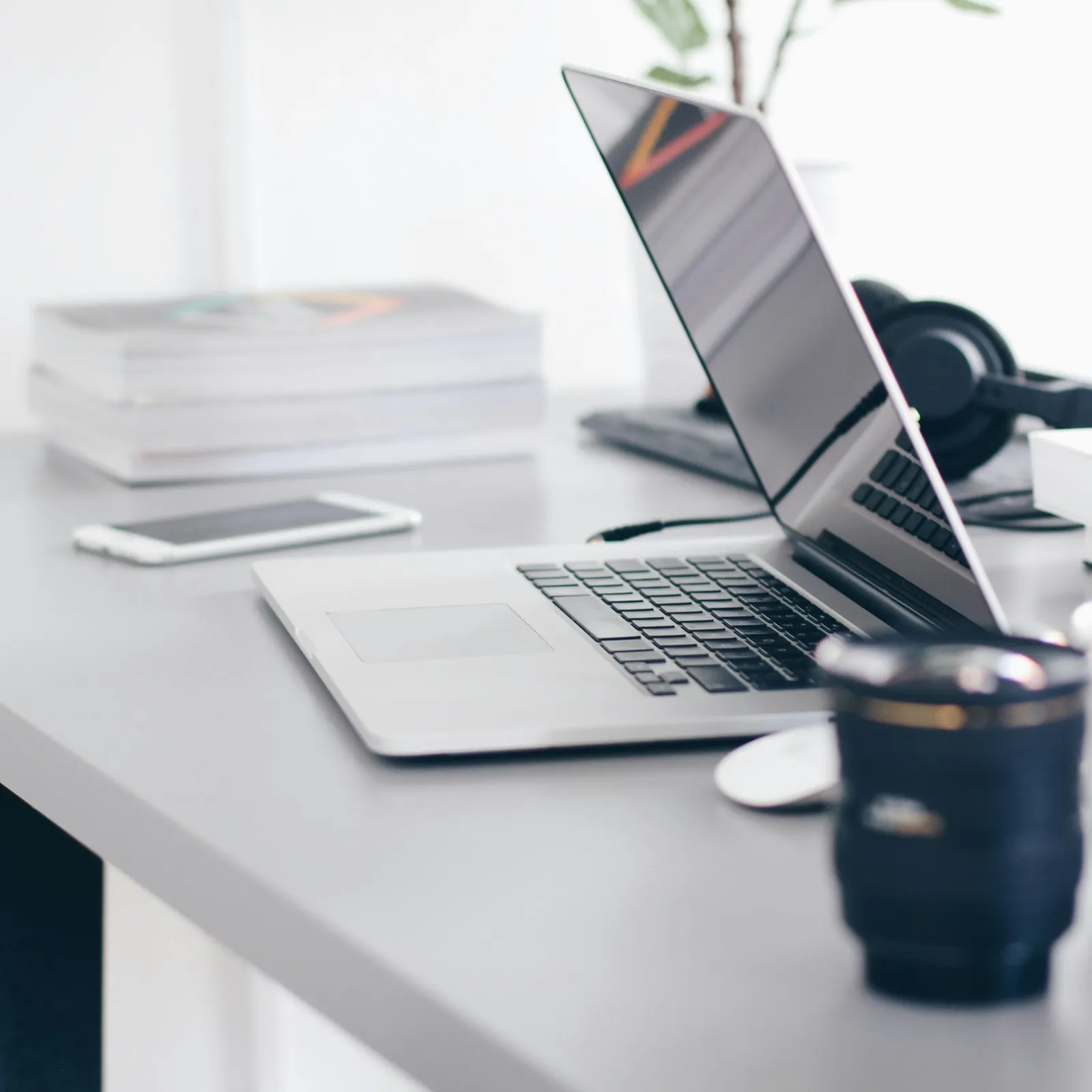 a laptop on a desk