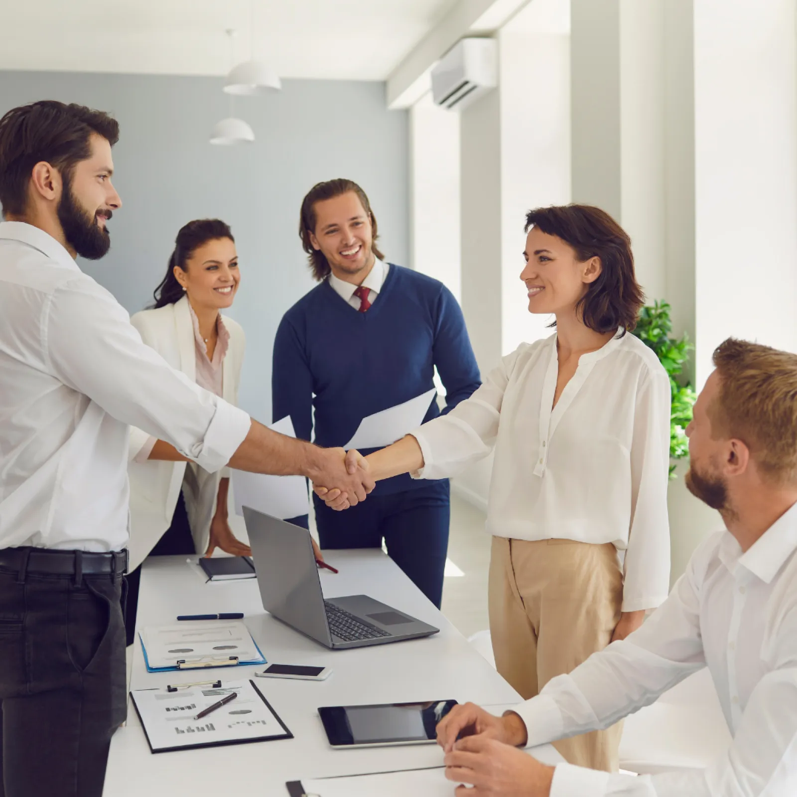 a group of people having a discussion