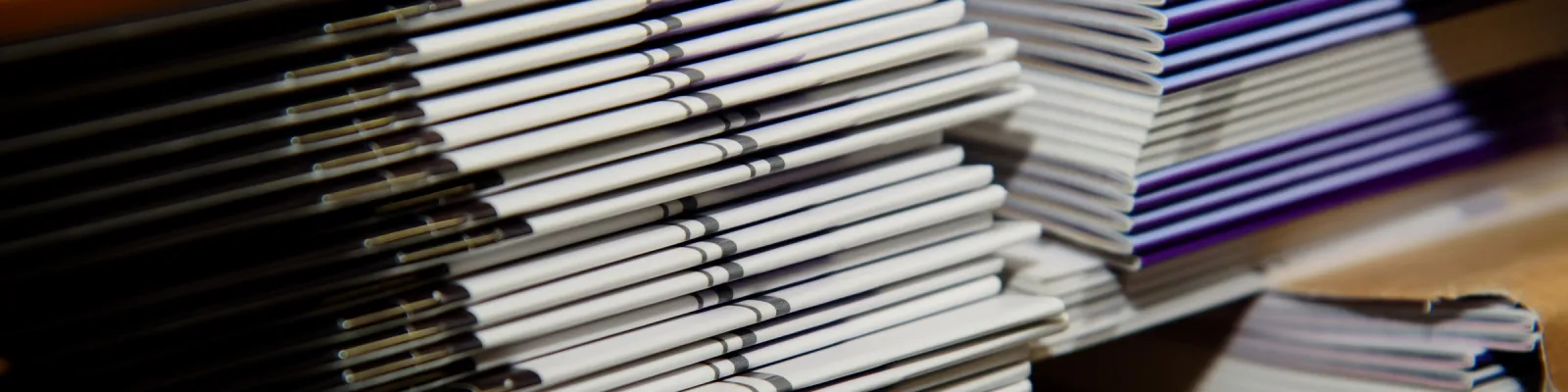 Stacks of Printed Saddle-Stitched Books