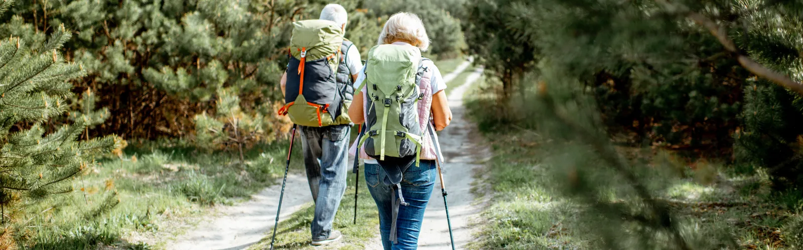 a couple of people hiking