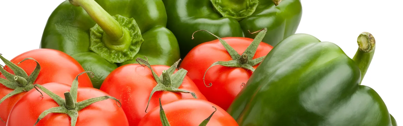 green bell peppers and tomatoes