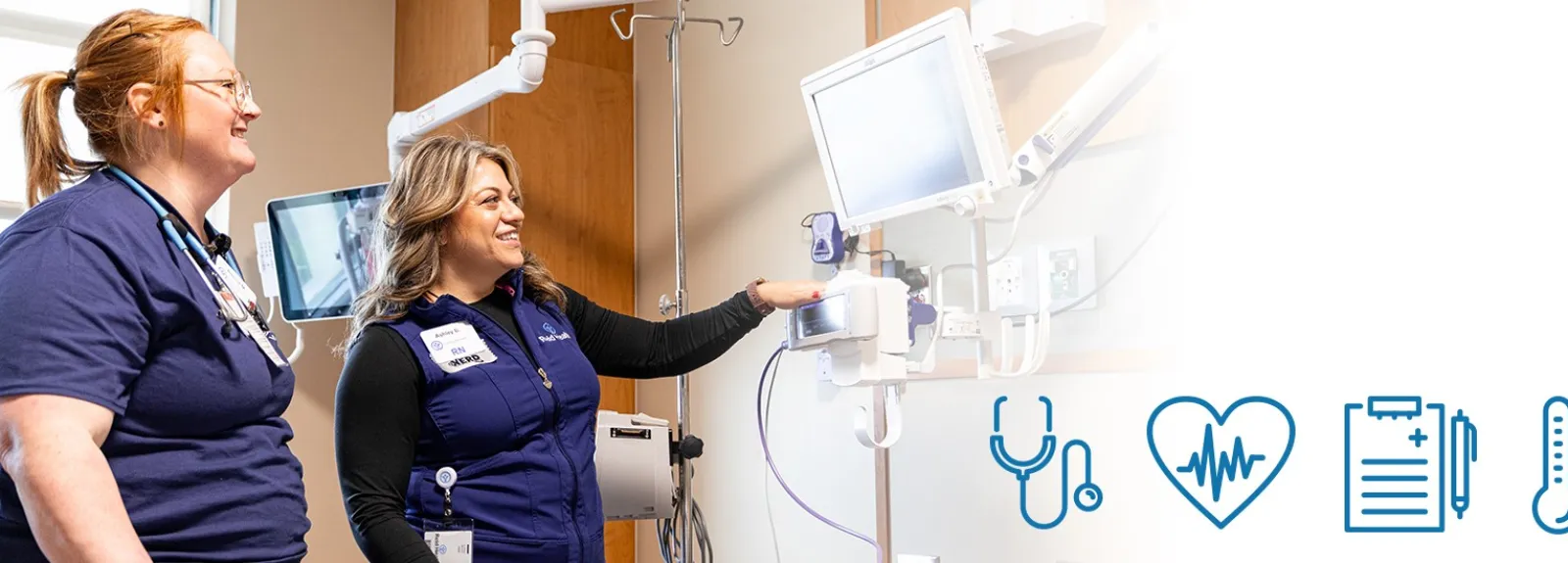 Reid Health nurses in a patient room at the Reid Health hospital in Richmond, Indiana