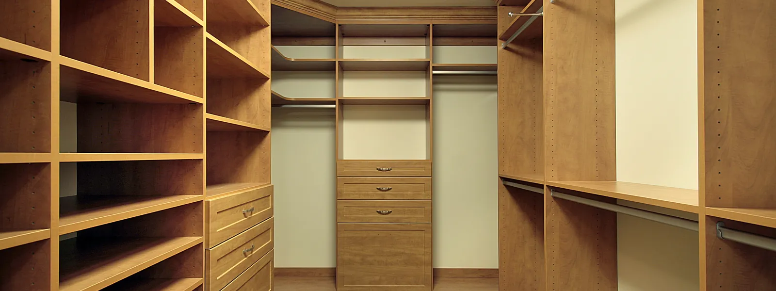 custom closet with shelves