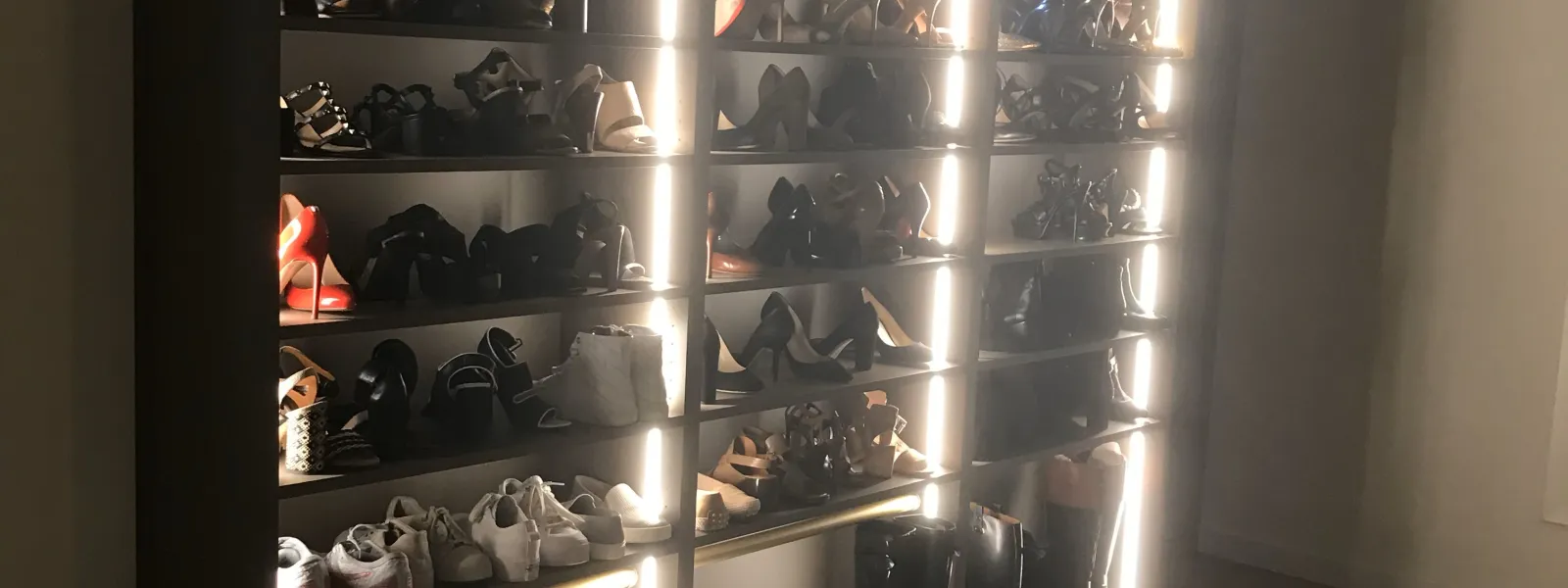 a closet full of shoes