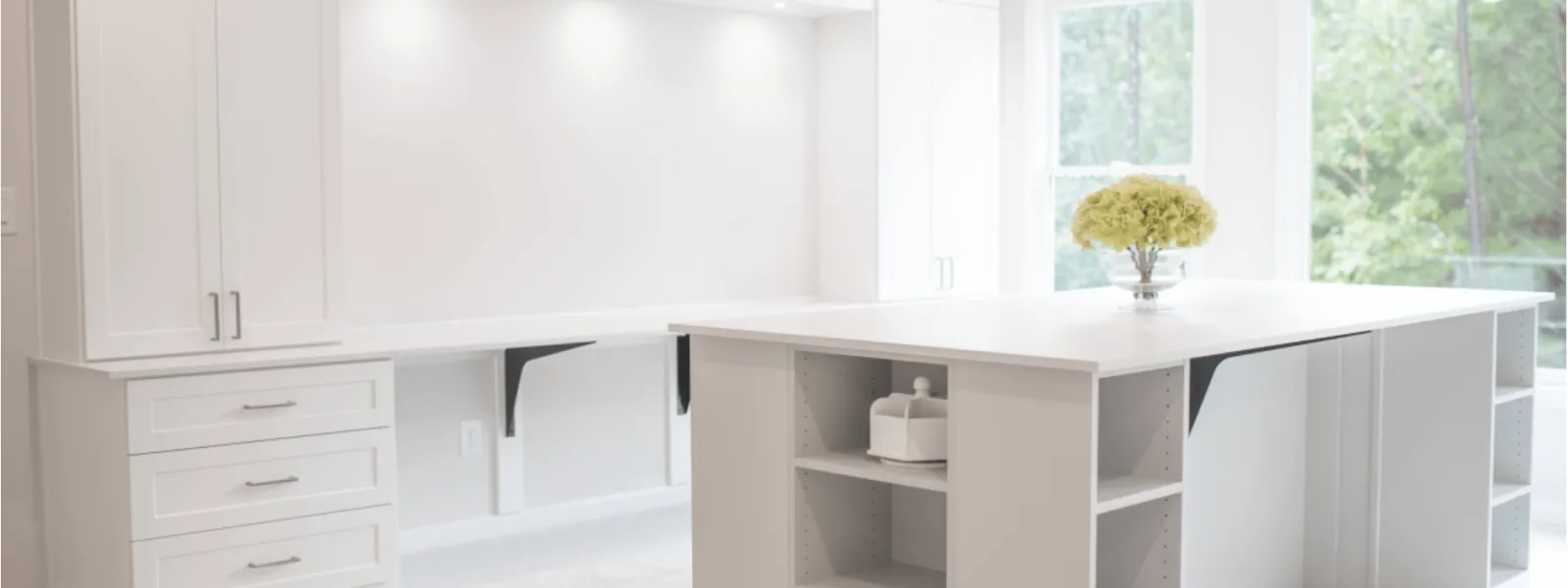 White kitchen with white cabinets