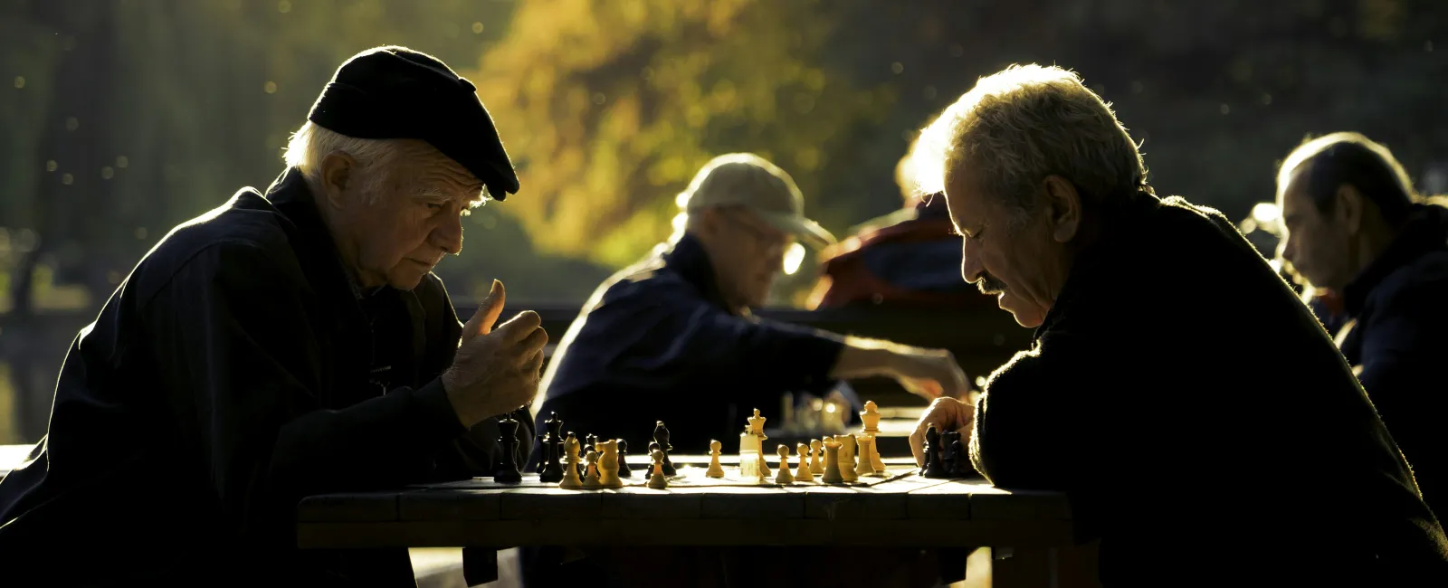 a group of seniors playing chess