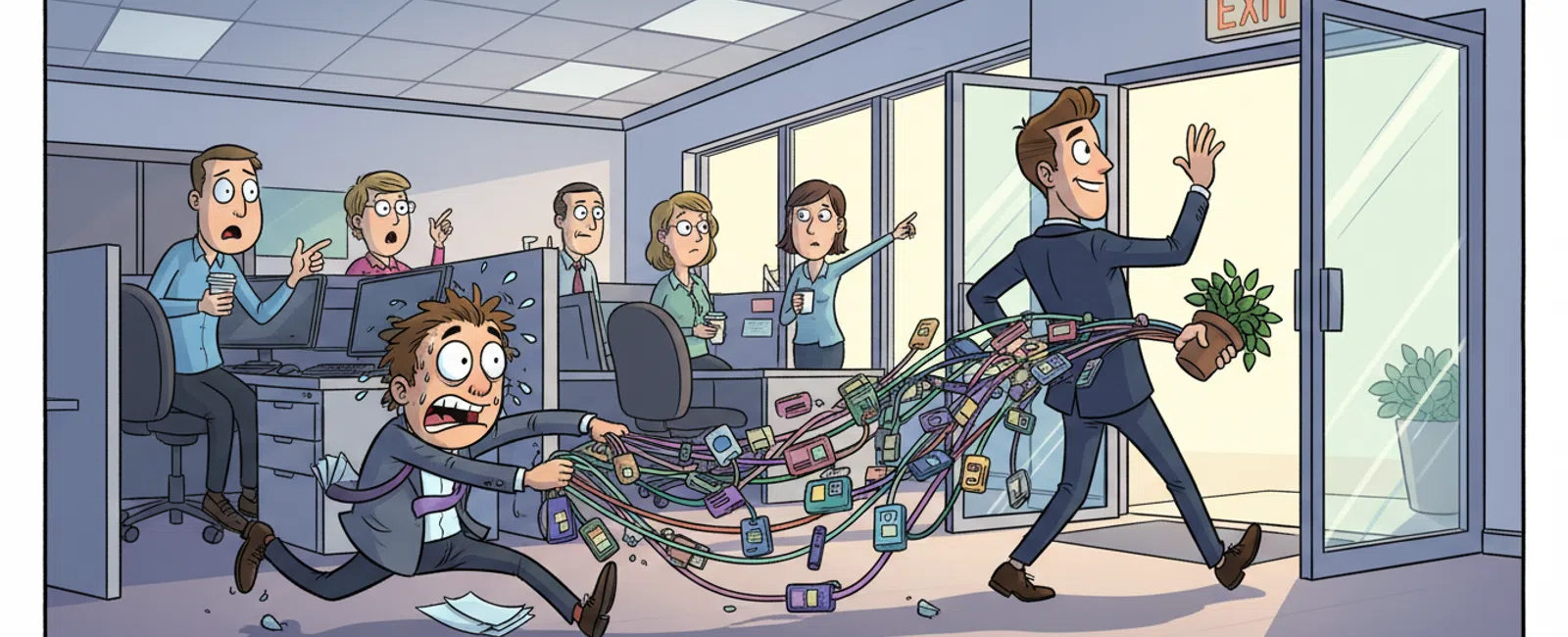 Cartoon: What happens if one of our staff members leaves - how quickly can you revoke access?
