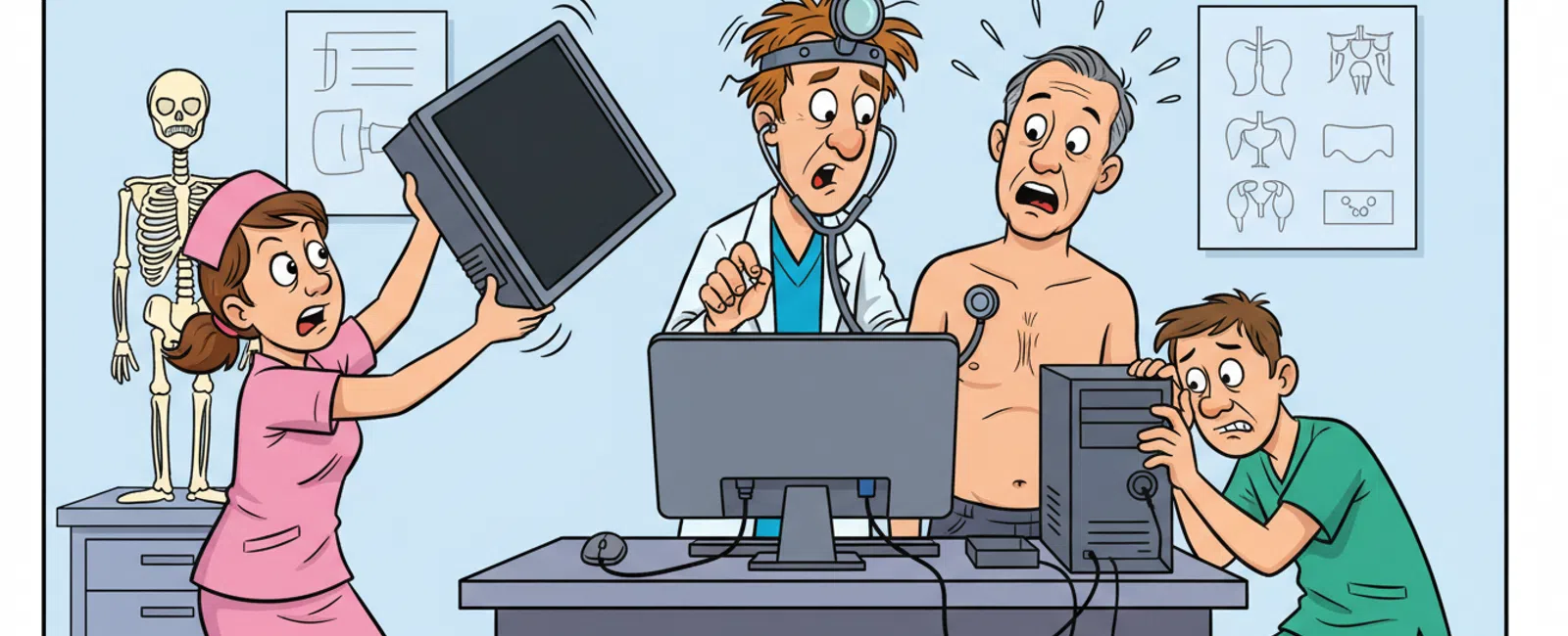 Cartoon: What Happens If My EHR System Goes Down During Patient Appointments