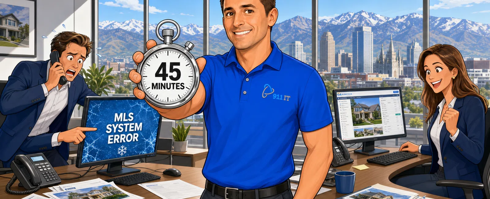 Cartoon: How to Choose the Right IT Support Partner for Your Real Estate Brokerage in Salt Lake City