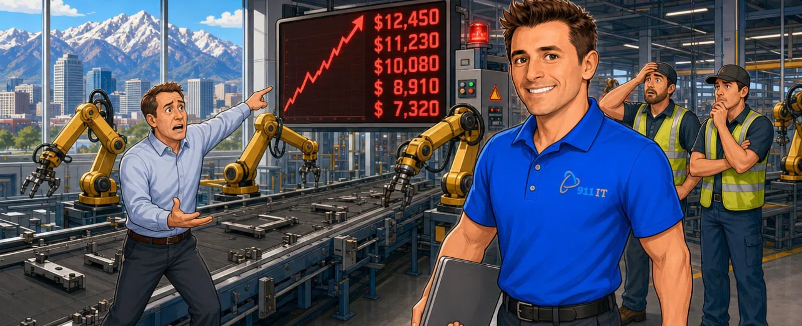 Cartoon: Best Managed IT Services for Manufacturing Businesses in Salt Lake City UT