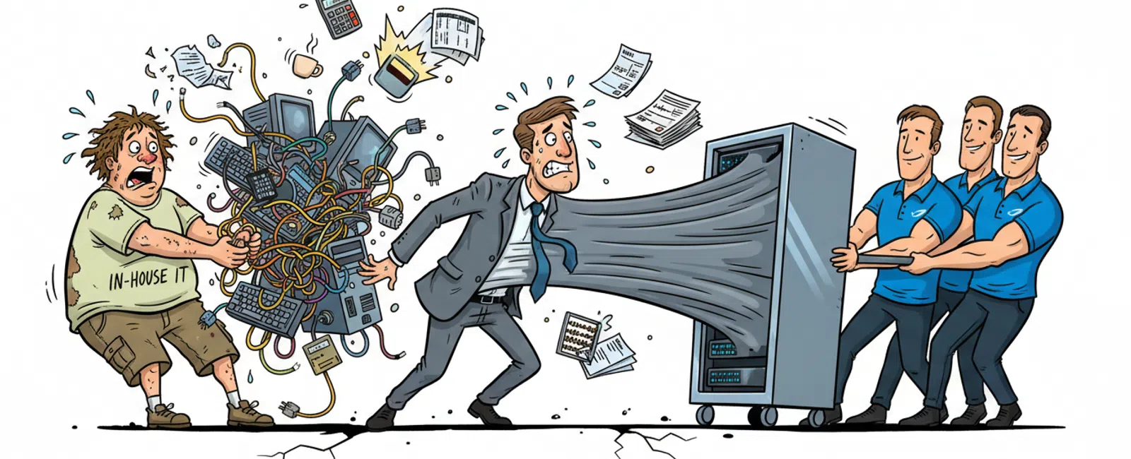 Cartoon: In-House IT vs Managed IT Services for CPA Firms: Which Is Better?