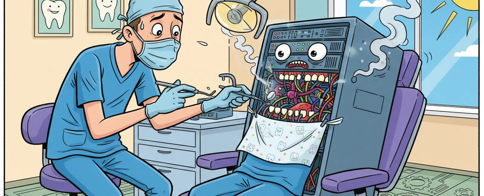 Cartoon: Questions to Ask Before Hiring an MSP for Your Dental Practice