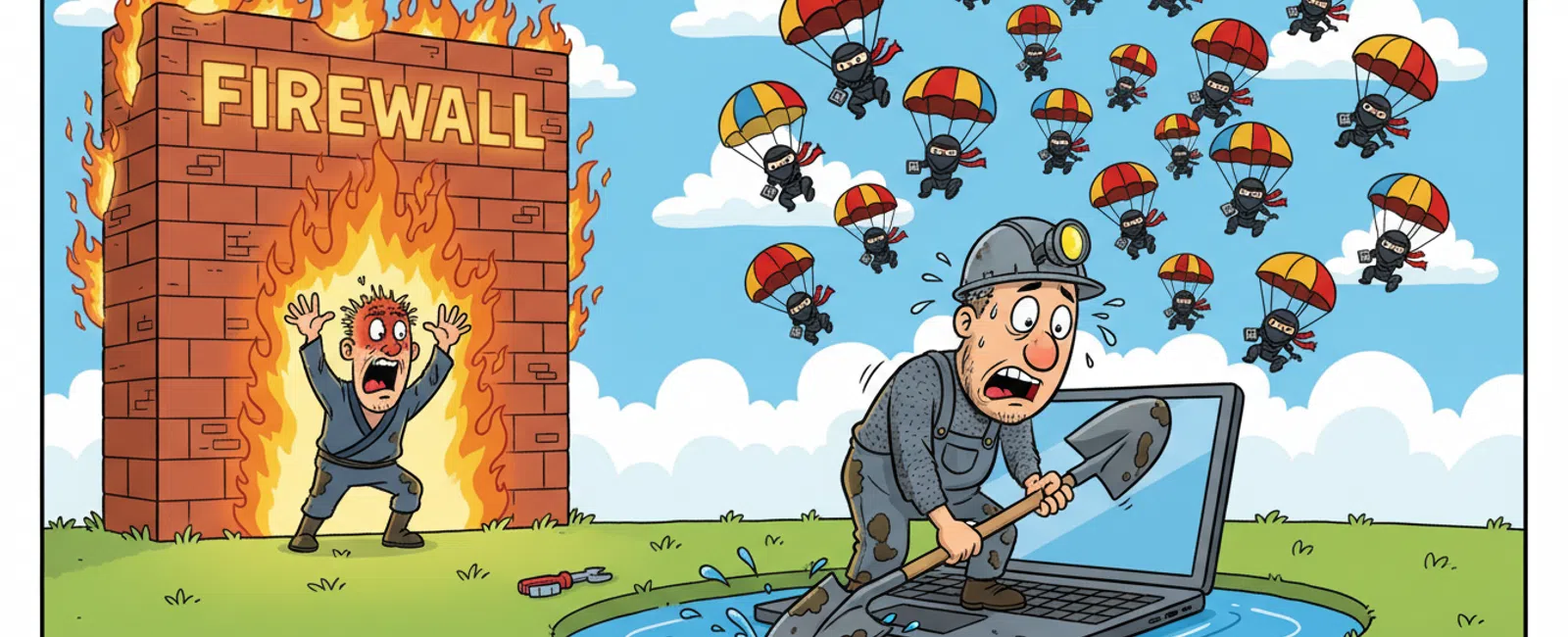 Cartoon: How Does Cybersecurity Work for Engineering Firms Businesses