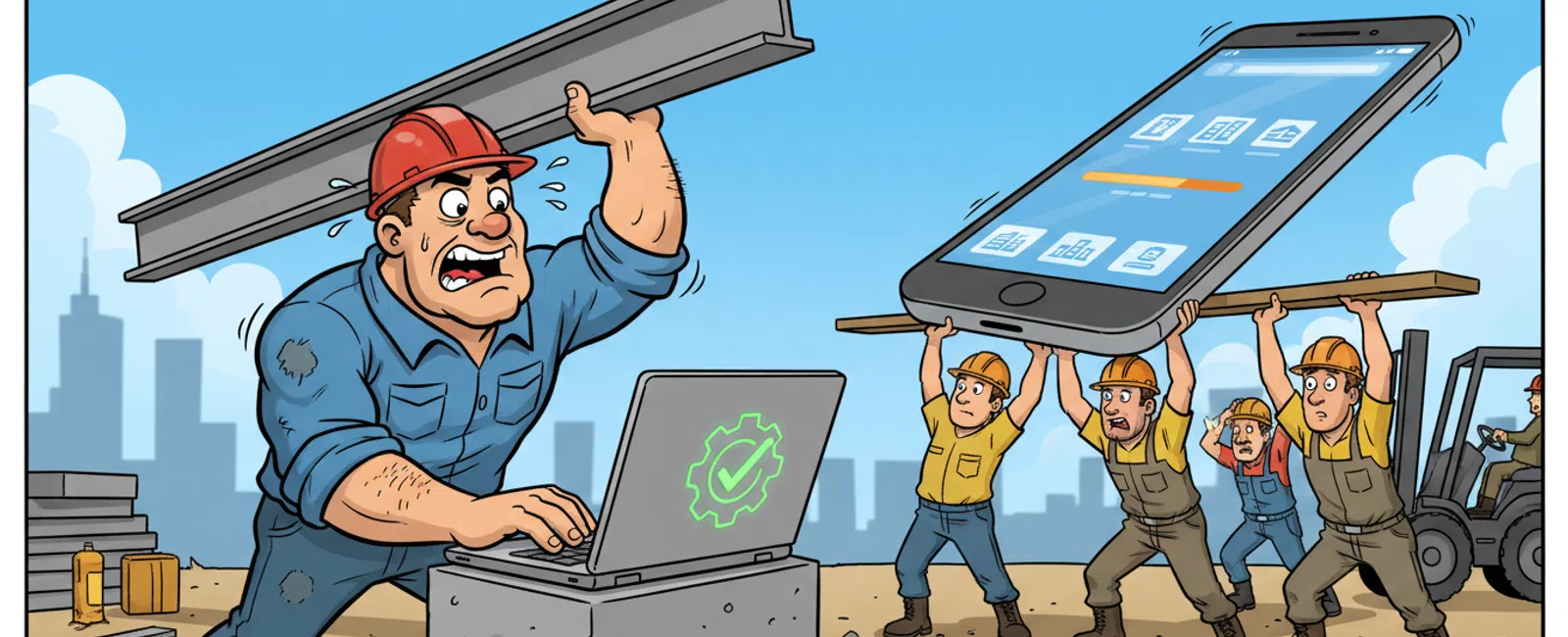 Cartoon: Can you support our project management software like Procore or Buildertrend?