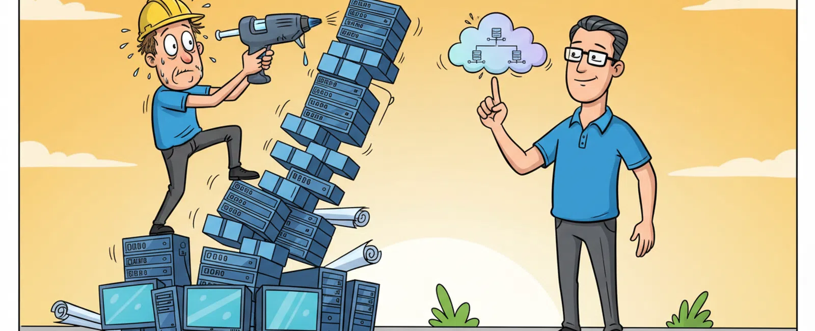 Cartoon: How Does Managed IT Services Work for Engineering Firms Businesses?