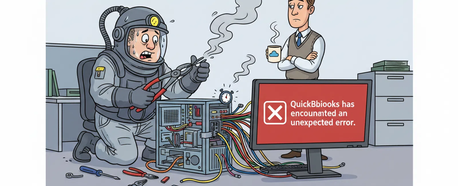 Cartoon: Do you have experience supporting QuickBooks and tax software like Lacerte or ProSeries?