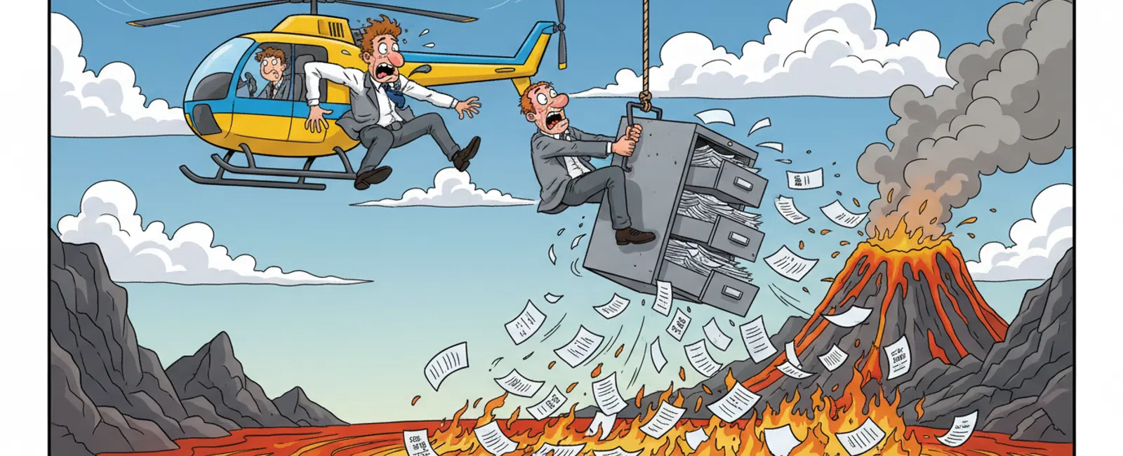 Cartoon: What Kind of Backup and Disaster Recovery Do You Provide for Our Financial Records?