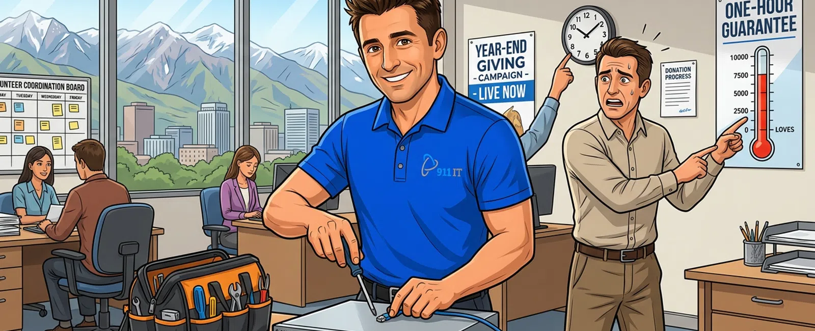 Cartoon: Which Company Has the Best Tech Support for Nonprofits in Salt Lake City