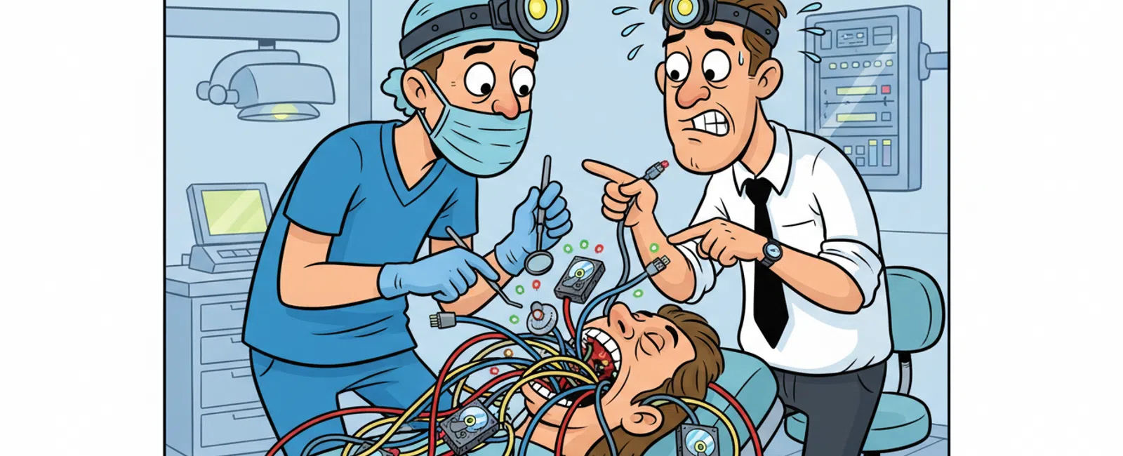 Cartoon: How does co-managed IT work for dental businesses?