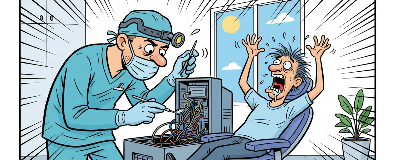 Cartoon: Should Dental Practices Hire In-House IT Staff or Use Managed Services?