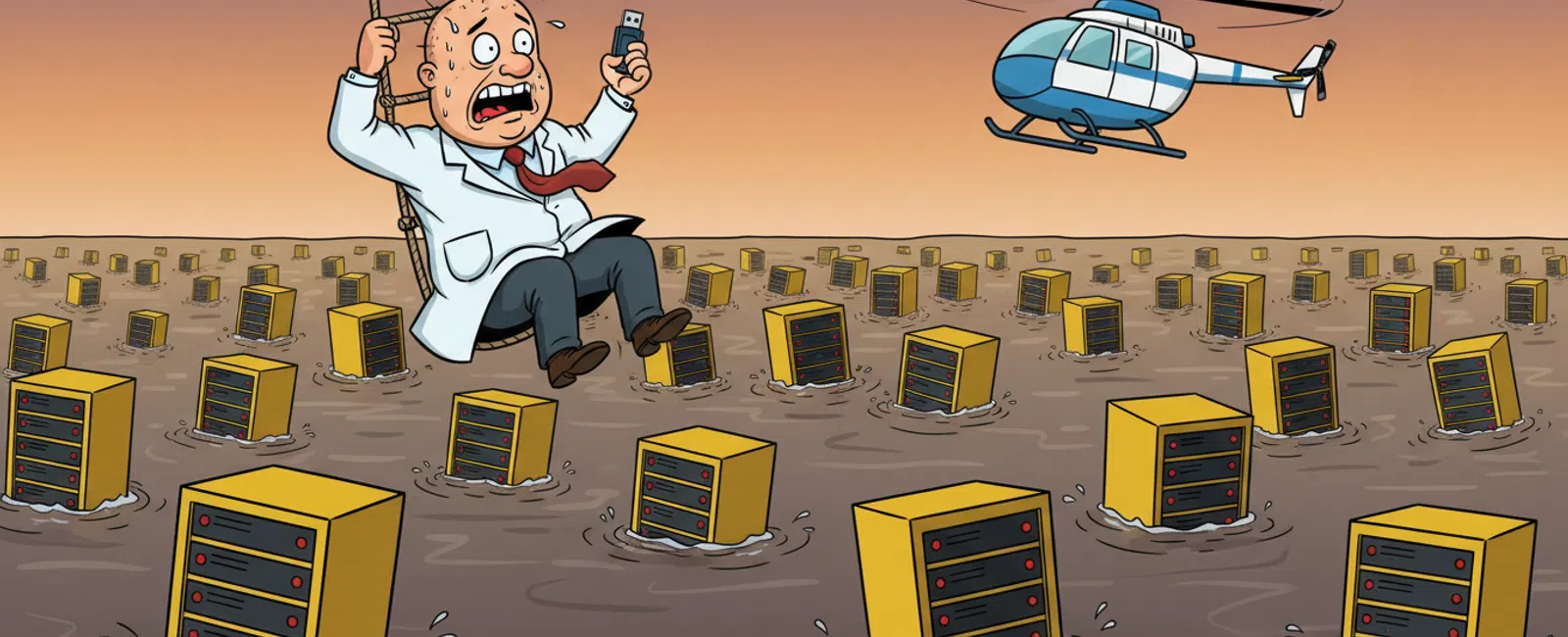 Cartoon: What Kind of Data Backup and Disaster Recovery Do You Offer for Patient Records?