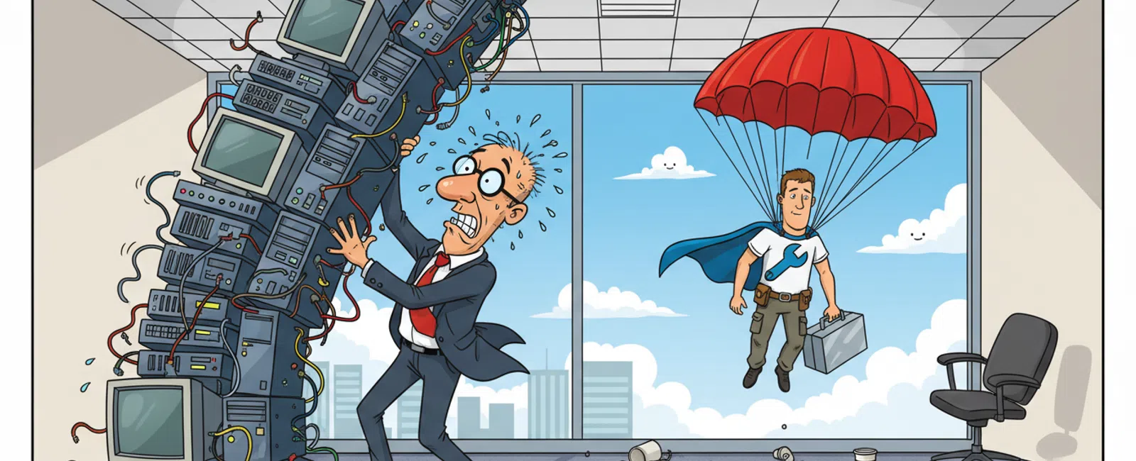 Cartoon: Which Company Is Best for IT Support in Salt Lake City for CPA Firms?