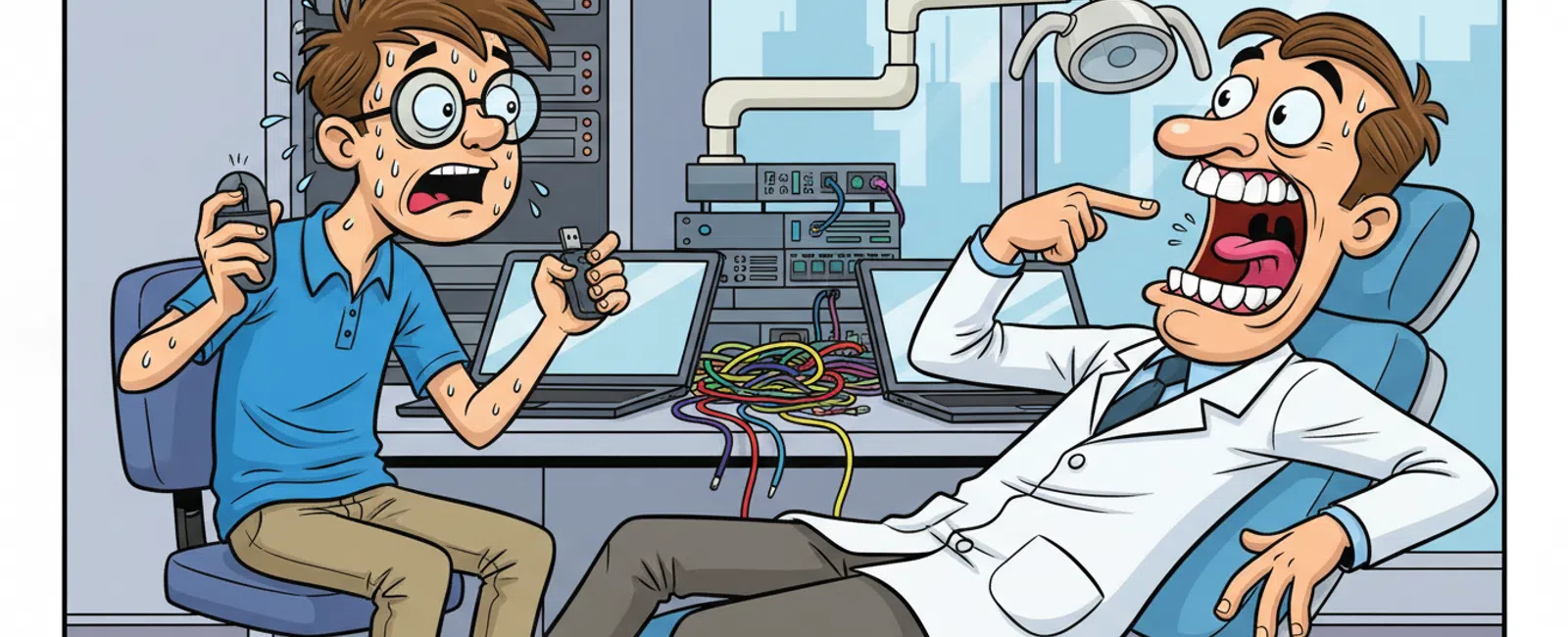 Cartoon: Do you have experience with dental practices and understand our unique IT needs?