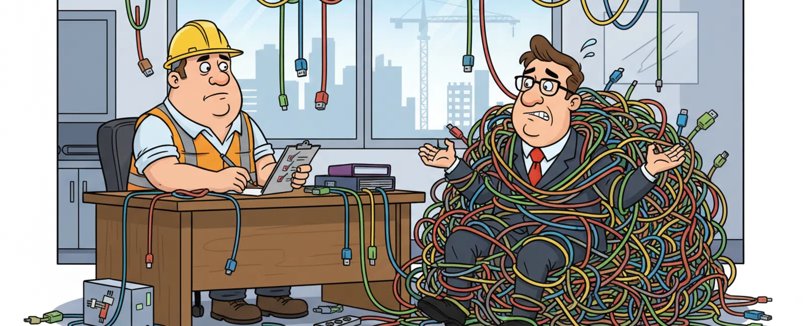 Cartoon: Questions to Ask Before Hiring an MSP for Your Construction Company