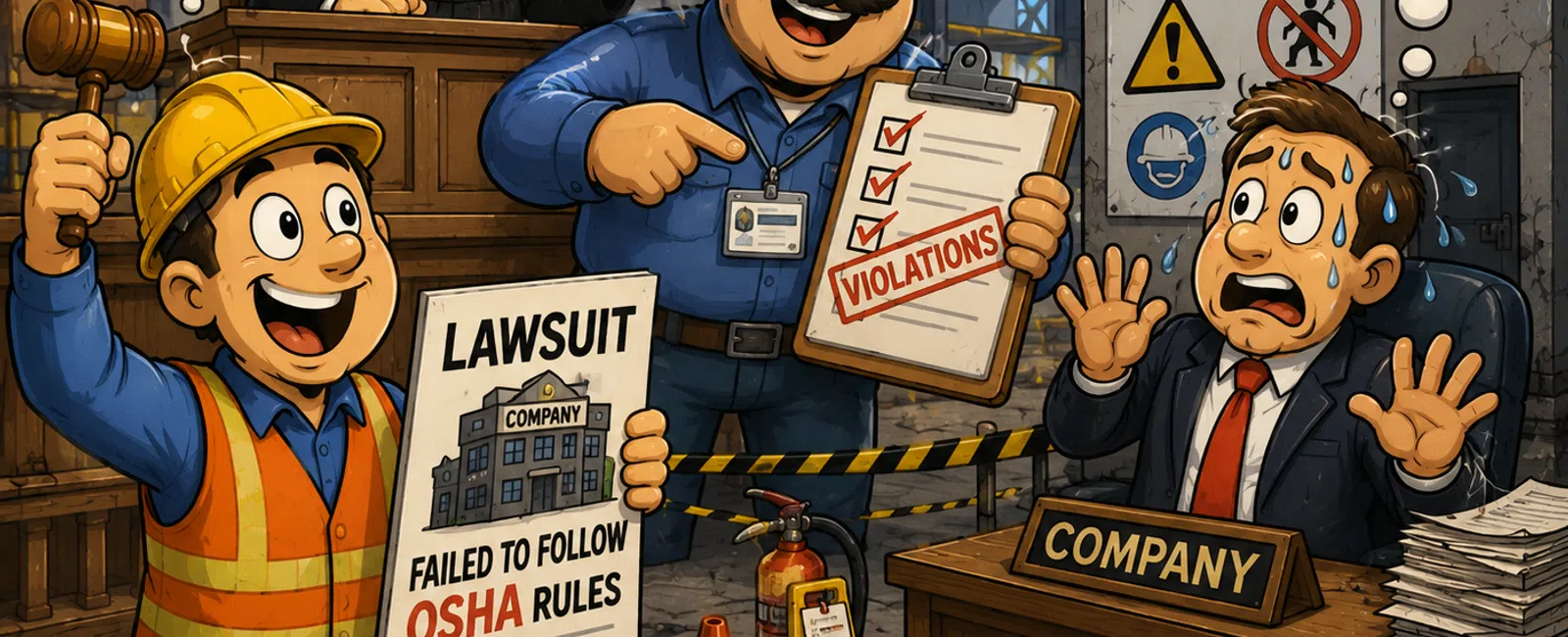 OSHA inspector cites construction company for safety violations as stressed executive faces lawsuit and financial loss