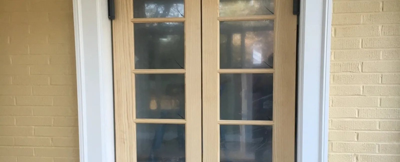 a door with a glass window