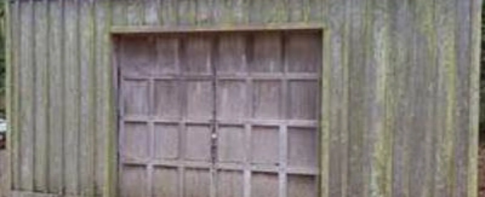 a wooden door on a building