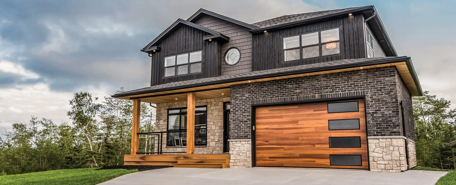 a house with a garage