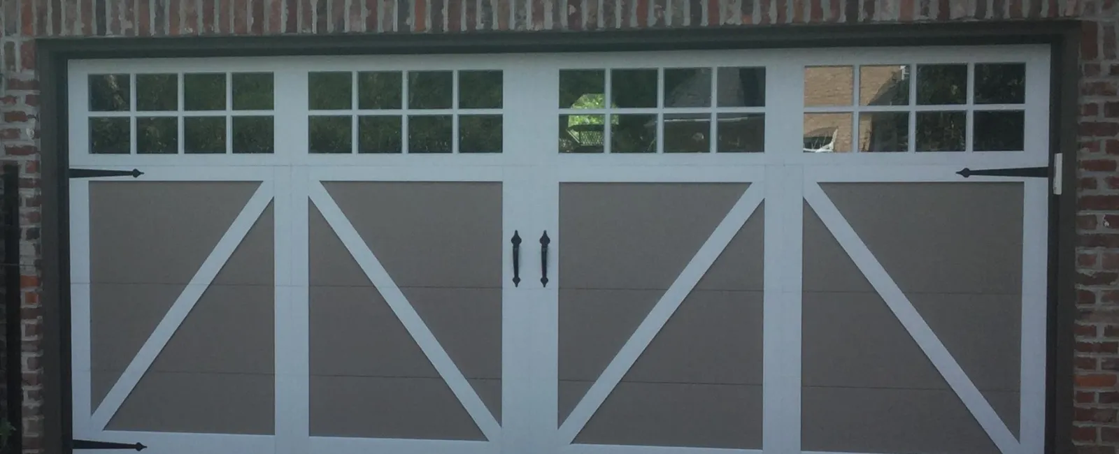 a white garage door