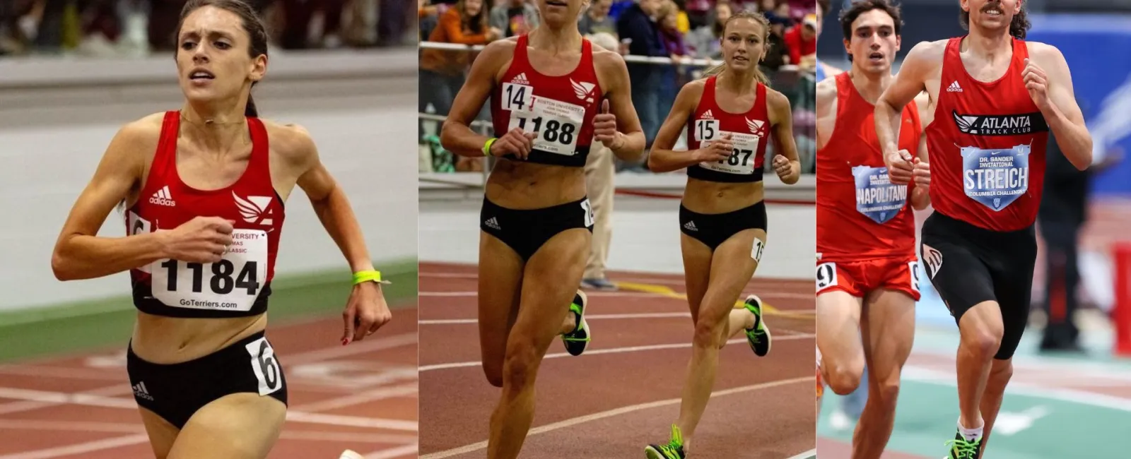 a group of people running on a track