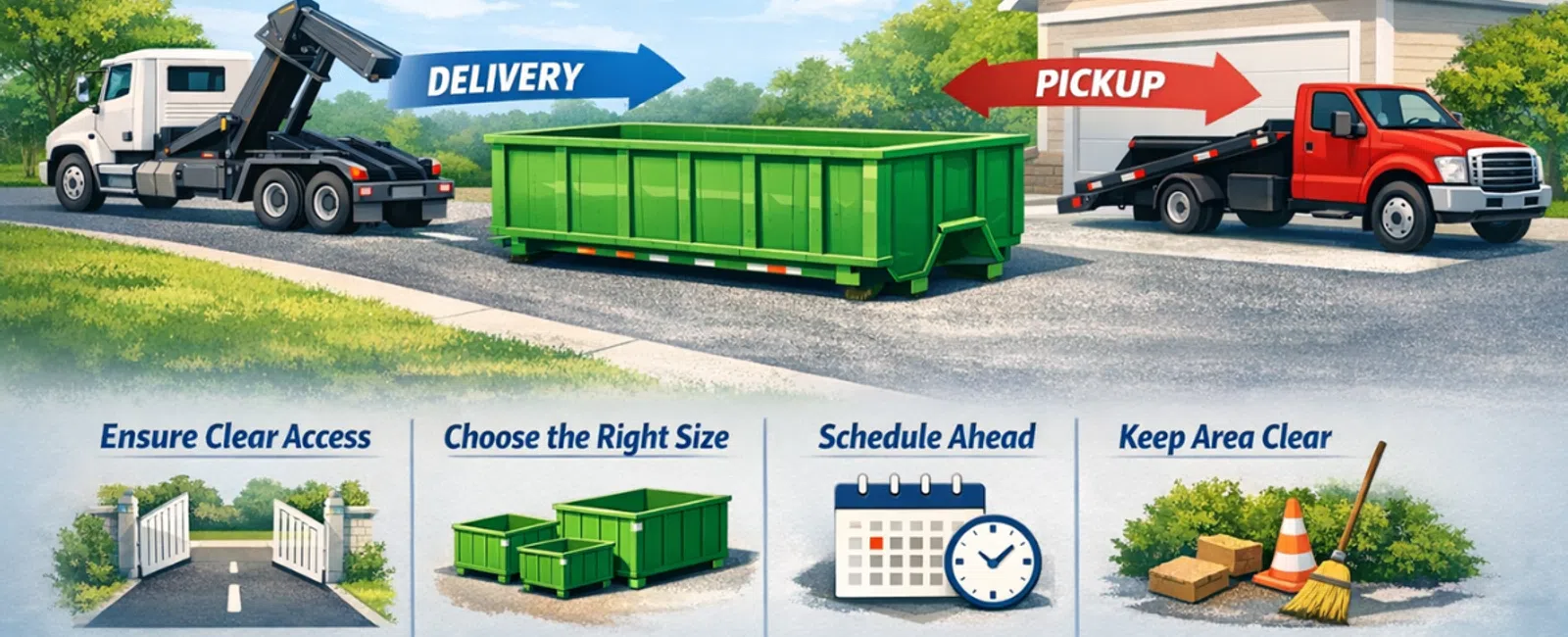 Tips for Smooth Roll-Off Dumpster Delivery and Pickup