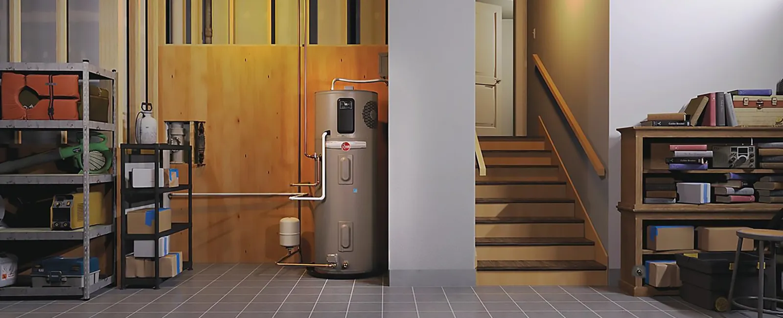 a man working on a water heater