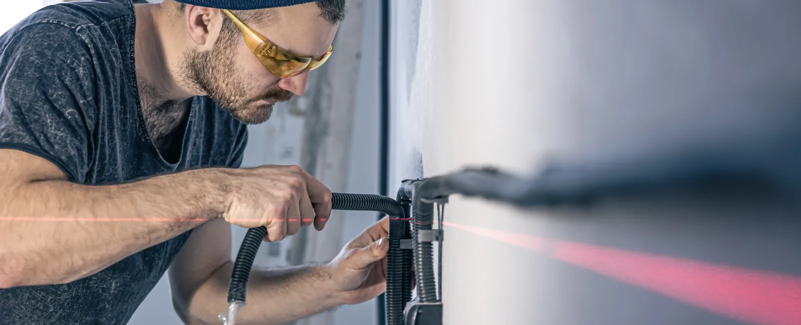 a man fixing a door