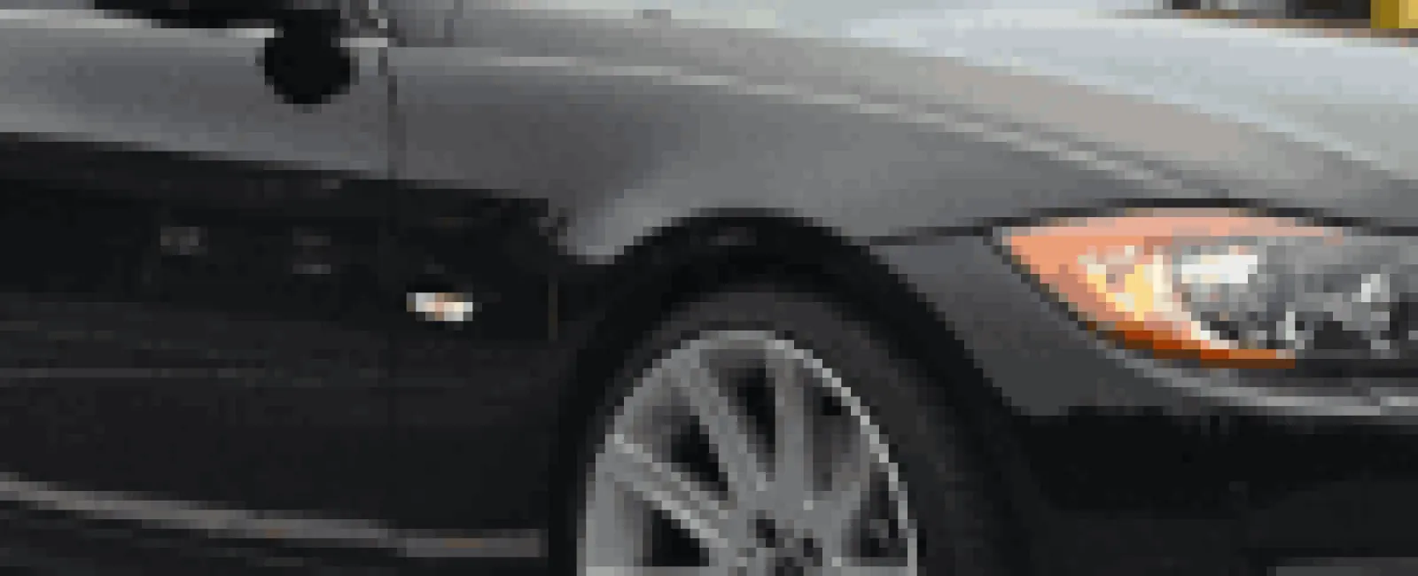 closeup of a black car