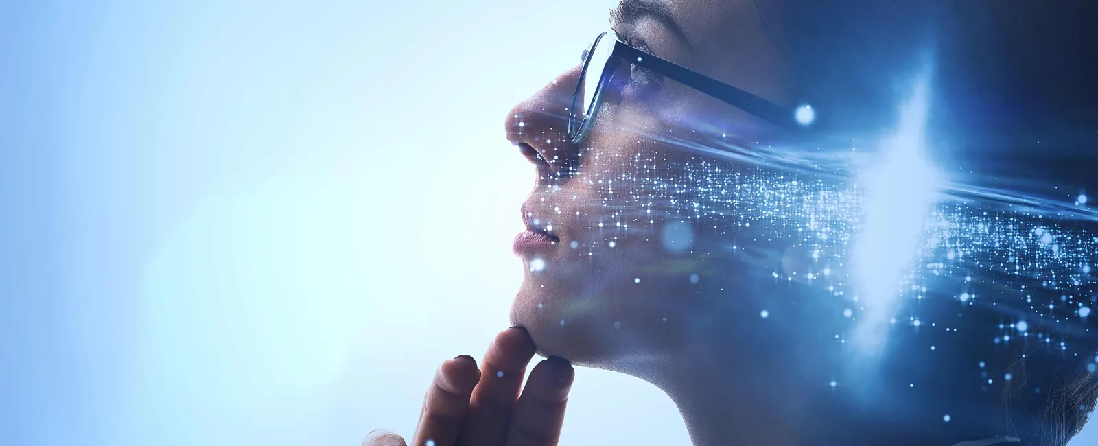 a woman wearing glasses with the stars representing enterprise application integration