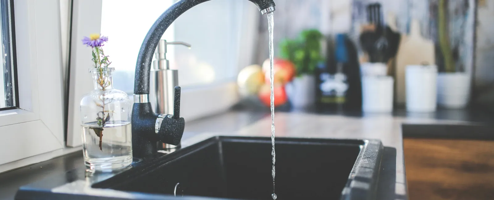 a sink with a faucet