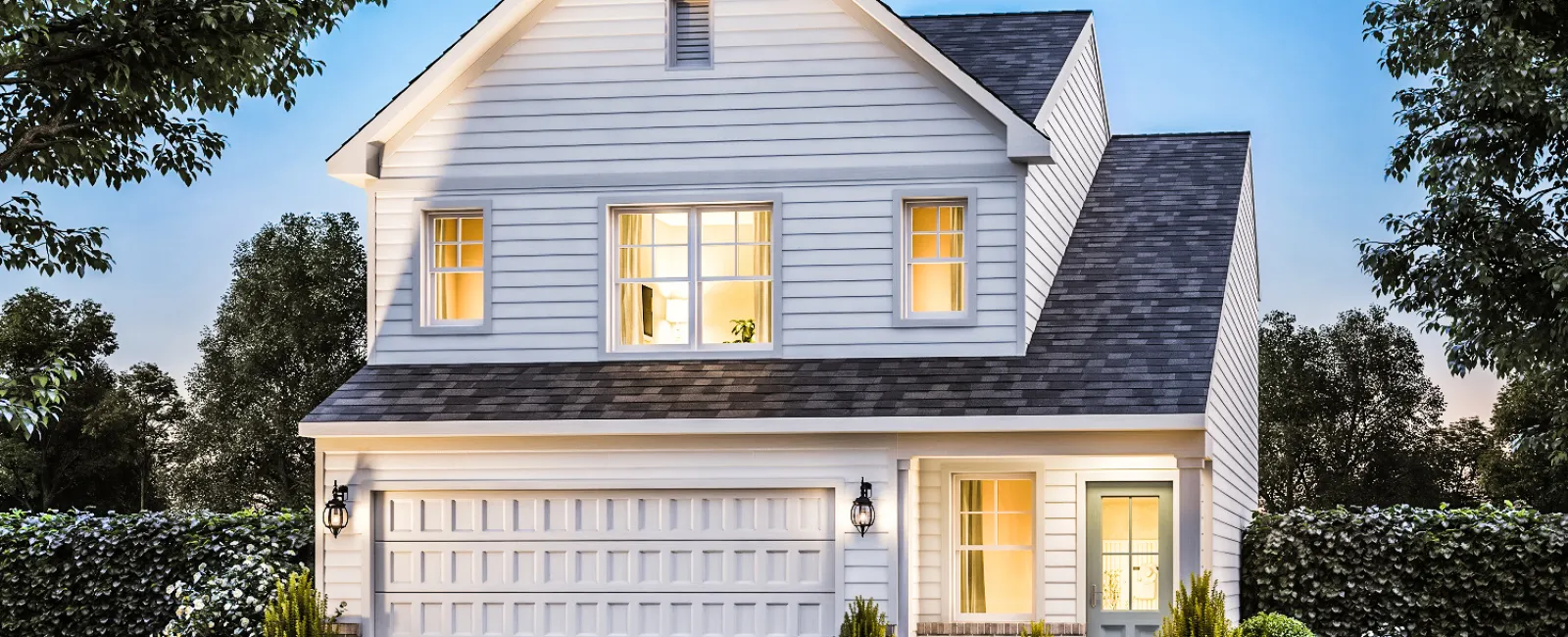 a house with a garage