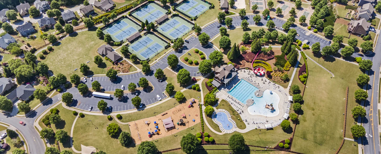 aerial view of a large building