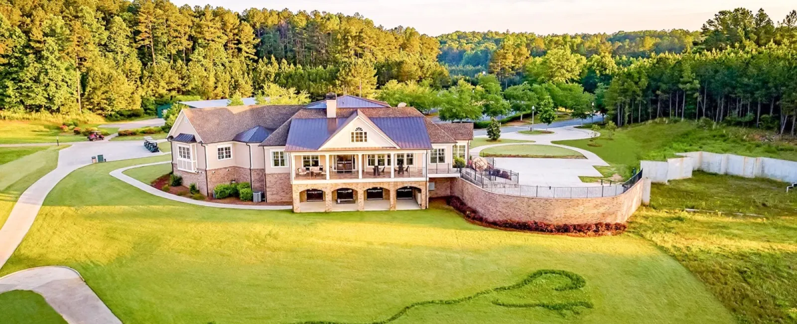 a large house with a large lawn